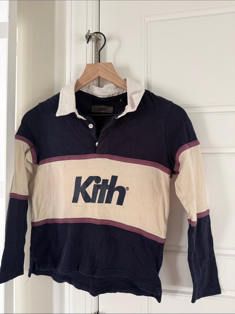 Kith Navy, Cream & Burgundy Rugby Shirt